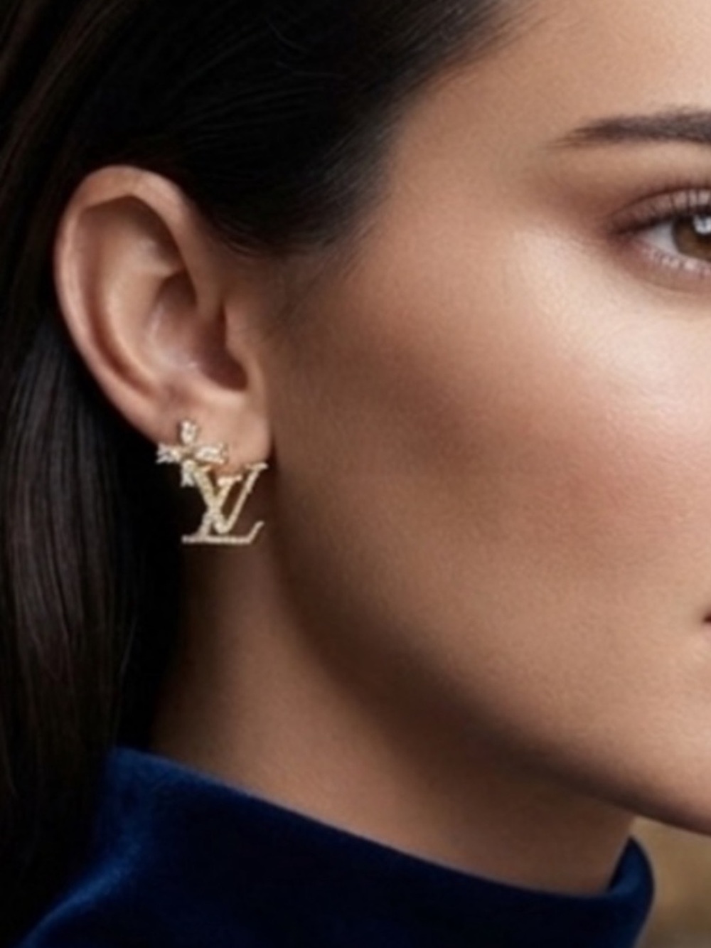 Louis Vuitton Crystal Flower Logo Studs